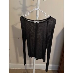 Chicos long sleeve sweater grey black sparkle size 0